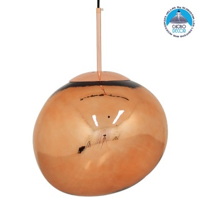 GLOBOSTAR® DIXAR 01465 Μοντέρνο Κρεμαστό Φωτιστικό Οροφής με Ντουί 1 x E27 AC 220-240V IP20 - Χάλκινο Φιμέ - Μ36 x Π36 x Υ45cm