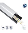 GloboStar® SURFACEPENDANT-PROFILE 70872-3M Προφίλ Αλουμινίου - Βάση & Ψύκτρα Ταινίας LED με Λευκό Γαλακτερό Κάλυμμα - Επιφανειακή & Κρεμαστή Χρήση - Πατητό Κάλυμμα - Μαύρο - 3 Μέτρα - Μ300 x Π4.5 x Υ4.2cm