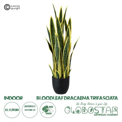 GloboStar® Artificial Garden BLOODLEAF DRACAENA TRIFASCIATA 20061 Τεχνητό Διακοσμητικό Φυτό Αιματόφυλλη Σανσεβιέρια Υ90cm