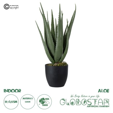 GloboStar® Artificial Garden ALOE 20066 Τεχνητό Διακοσμητικό Φυτό Αλόη Υ65cm