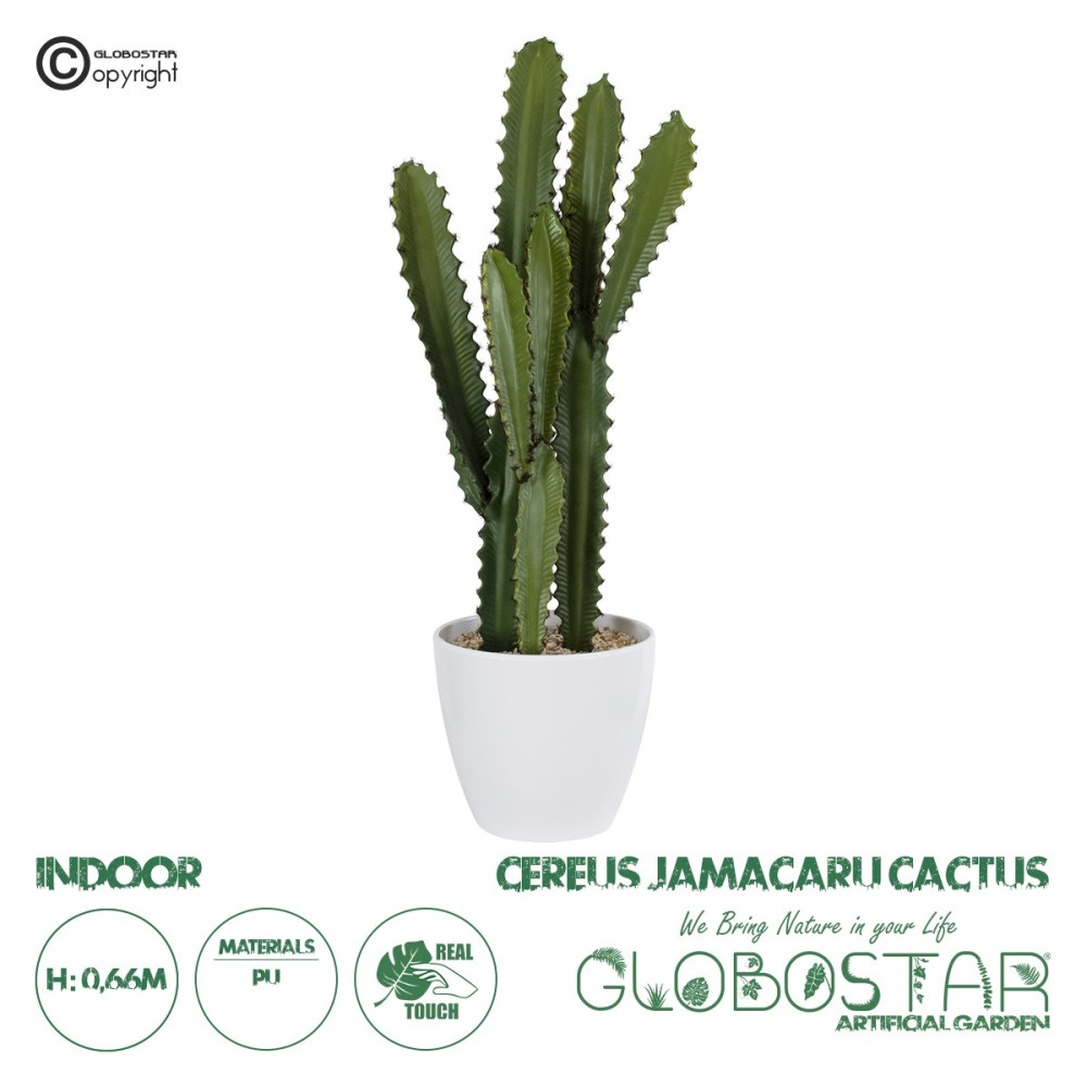 GloboStar® Artificial Garden CEREUS JAMACARU CACTUS 20099 Τεχνητό Διακοσμητικό Φυτό Κάκτος Κηρίος Υ66cm