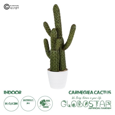 GloboStar® Artificial Garden CARNEGIEA CACTUS 20100 Τεχνητό Διακοσμητικό Φυτό Κάκτος Σαγκουάρο Υ63cm