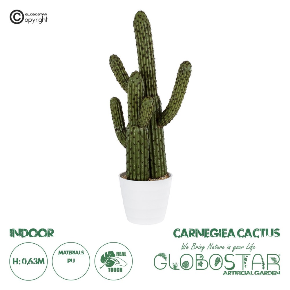 GloboStar® Artificial Garden CARNEGIEA CACTUS 20100 Τεχνητό Διακοσμητικό Φυτό Κάκτος Σαγκουάρο Υ63cm