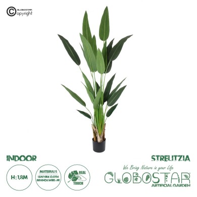GloboStar® Artificial Garden STRELITZIA 20030 Τεχνητό Διακοσμητικό Φυτό  Στρελίτσια - Πουλί του Παραδείσου Υ180cm