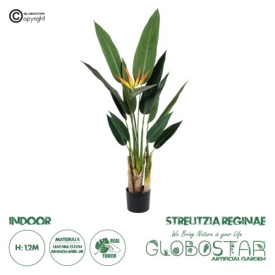 GloboStar® Artificial Garden STRELITZIA REGINAE 20031 Τεχνητό Διακοσμητικό Φυτό Στρελίτσια - Πουλί του Παραδείσου Υ120cm
