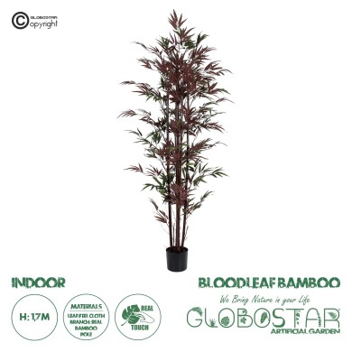 GloboStar® Artificial Garden BLOODLEAF BAMBOO 20039 Τεχνητό Διακοσμητικό Φυτό Αιματόφυλλο Μπαμπού Υ170cm