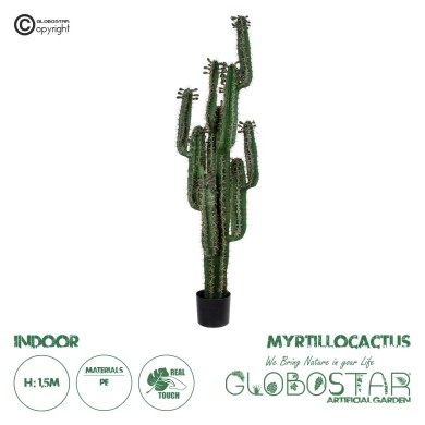 GloboStar® Artificial Garden MYRTILLOCACTUS 20128 Τεχνητό Διακοσμητικό Φυτό Μυρτιλλόκακτος Υ150cm