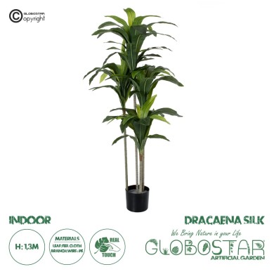 GloboStar® Artificial Garden DRACAENA SILK 20043 - Τεχνητό Διακοσμητικό Φυτό Δράκαινα Υ130cm