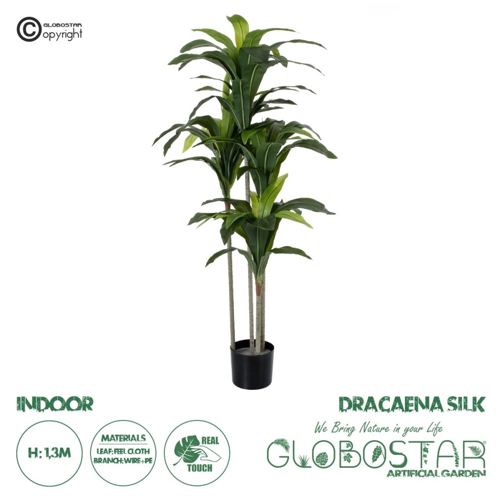 GloboStar® Artificial Garden DRACAENA SILK 20043 - Τεχνητό Διακοσμητικό Φυτό Δράκαινα Υ130cm