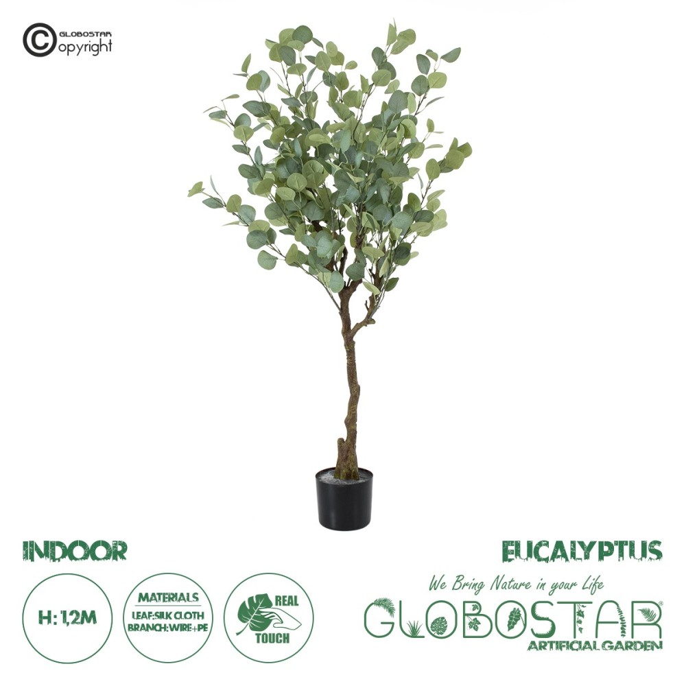 GloboStar® Artificial Garden EUCALYPTUS 20189 Τεχνητό Διακοσμητικό Φυτό Ευκάλυπτος Υ120cm