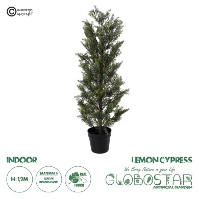 GloboStar® Artificial Garden LEMON CYPRESS 20151 Τεχνητό Διακοσμητικό Φυτό Λεμονόκυπάρισσο Υ120cm