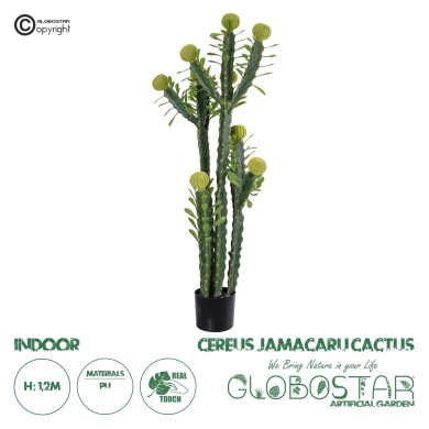 GloboStar® Artificial Garden CEREUS JAMACARU CACTUS 20193 Τεχνητό Διακοσμητικό Φυτό Κάκτος Κηρίος Υ120cm