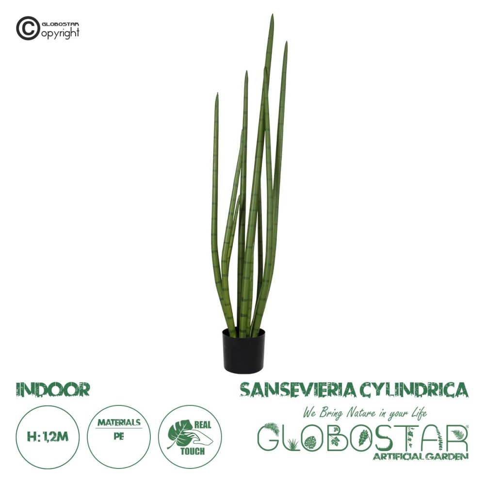 GloboStar® Artificial Garden SANSEVIERIA CYLINDRICA 20210 Τεχνητό Διακοσμητικό Φυτό Σανσεβιέρια Υ120cm