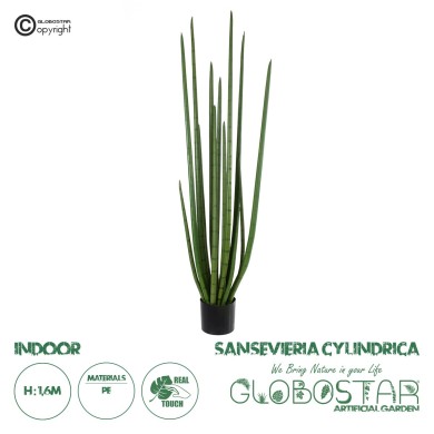 GloboStar® Artificial Garden SANSEVIERIA CYLINDRICA 20211 Τεχνητό Διακοσμητικό Φυτό Σανσεβιέρια Υ160cm