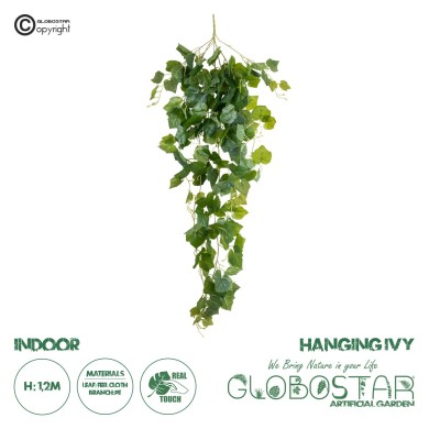 GloboStar® Artificial Garden IVY HANGING BRANCH 20248 Τεχνητό Διακοσμητικό Κρεμαστό Φυτό Κισσός Υ120cm