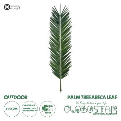 GloboStar® Artificial Garden ARECA PALM LEAF 20183 - Τεχνητό Διακοσμητικό Φύλο Φοινικόδεντρου Αρέκα Π95 x Υ320cm