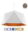GLOBOSTAR® HEXAGON 01378 Μοντέρνο Κρεμαστό Φωτιστικό Οροφής με Ντουί 1 x E27 AC 220-240V IP20 - Λευκό & Χρυσό - Μ46 x Π46 x Y25cm