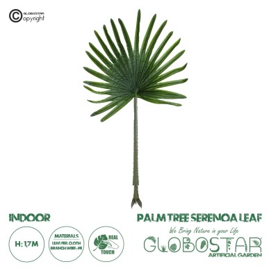 GloboStar® Artificial Garden SERENOA PALM LEAF 20174 Τεχνητό Διακοσμητικό Φύλο Φοινικόδεντρου Σερενόα Βεντάλια Π90 x Υ170cm