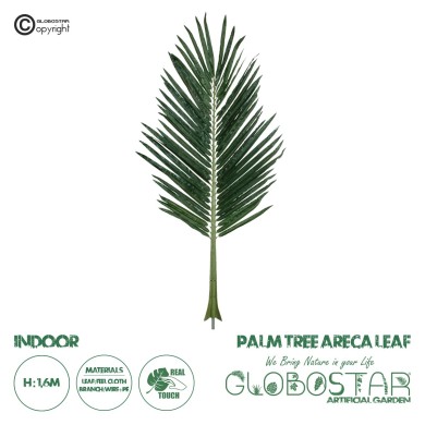 GloboStar® Artificial Garden ARECA PALM LEAF 20179 - Τεχνητό Διακοσμητικό Φύλο Φοινικόδεντρου Αρέκα Π70 x Υ160cm