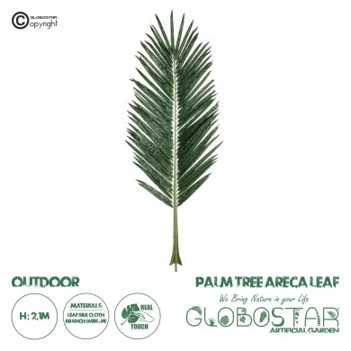 GloboStar® Artificial Garden ARECA PALM LEAF 20180 - Τεχνητό Διακοσμητικό Φύλο Φοινικόδεντρου Αρέκα Π90 x Υ210cm