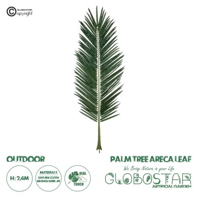 GloboStar® Artificial Garden ARECA PALM LEAF 20181 - Τεχνητό Διακοσμητικό Φύλο Φοινικόδεντρου Αρέκα Π90 x Υ240cm