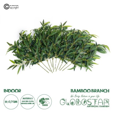GloboStar® Artificial Garden BAMBOO BRANCH 20226 10 x Τεχνητά Διακοσμητικά Κλαδία Μπαμπού Π60 x Υ70cm