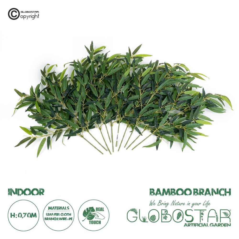 GloboStar® Artificial Garden BAMBOO BRANCH 20226 10 x Τεχνητά Διακοσμητικά Κλαδία Μπαμπού Π60 x Υ70cm