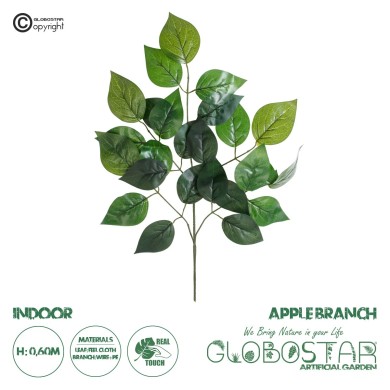 GloboStar® Artificial Garden APPLE BRANCH 20232 Τεχνητό Διακοσμητικό Κλαδί Μηλιάς Π55 x Υ60cm