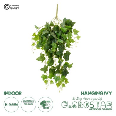 GloboStar® Artificial Garden IVY HANGING BRANCH 20253 Τεχνητό Διακοσμητικό Κρεμαστό Φυτό Κισσός Υ130cm