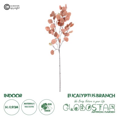 GloboStar® Artificial Garden EUCALYPTUS BRANCH 20257 Τεχνητό Διακοσμητικό Κλαδί Ευκάλυπτου Π27 x Υ93cm