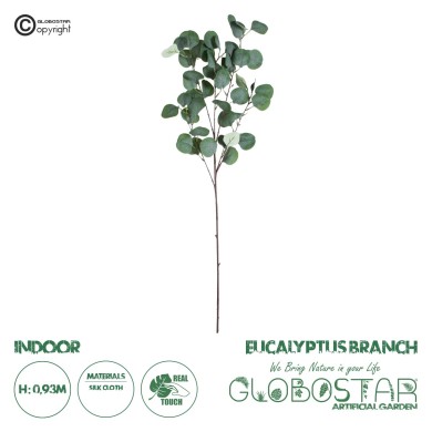 GloboStar® Artificial Garden EUCALYPTUS BRANCH 20258 Τεχνητό Διακοσμητικό Κλαδί Ευκάλυπτου Π27 x Υ93cm