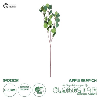 GloboStar® Artificial Garden APPLE BRANCH 20261 Τεχνητό Διακοσμητικό Κλαδί Μηλιάς Π25 x Υ80cm