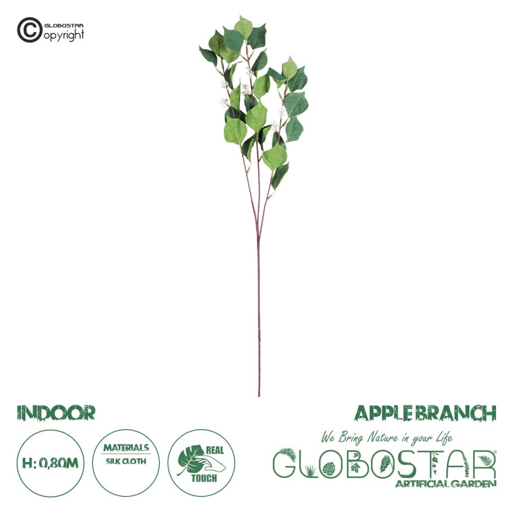 GloboStar® Artificial Garden APPLE BRANCH 20261 Τεχνητό Διακοσμητικό Κλαδί Μηλιάς Π25 x Υ80cm