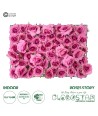 GloboStar® Artificial Garden ROSES STORY 20357 Τεχνητό Διακοσμητικό Πάνελ Λουλουδιών - Κάθετος Κήπος σύνθεση Βυσσινί Τριαντάφυλλα Μ40 x Π60 x Υ15cm