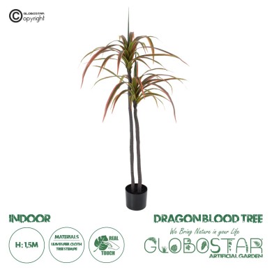 GloboStar® Artificial Garden DRAGON BLOOD TREE 20370 - Τεχνητό Διακοσμητικό Φυτό Δράκαινα Υ150cm