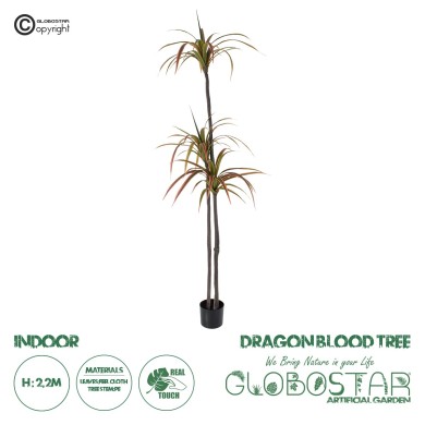 GloboStar® Artificial Garden DRAGON BLOOD TREE 20371 - Τεχνητό Διακοσμητικό Φυτό Δράκαινα Υ220cm
