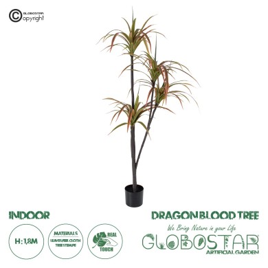 GloboStar® Artificial Garden DRAGON BLOOD TREE 20372 - Τεχνητό Διακοσμητικό Φυτό Δράκαινα Υ180cm