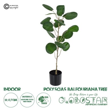 GloboStar® Artificial Garden POLYSCIAS BALFOURIANA TREE 20373 Τεχνητό Διακοσμητικό Φυτό Πολυσκιά Υ70cm