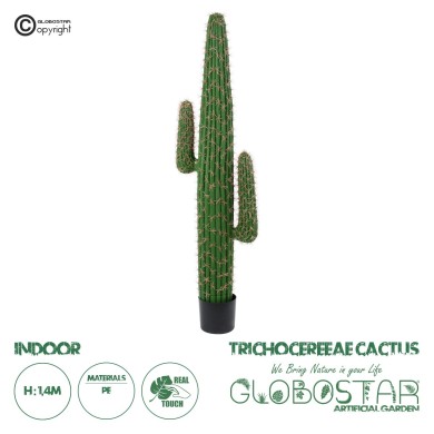 GloboStar® Artificial Garden TRICHOCEREEAE CACTUS 20194 Τεχνητό Διακοσμητικό Φυτό Κλειστόκακτος Υ140cm