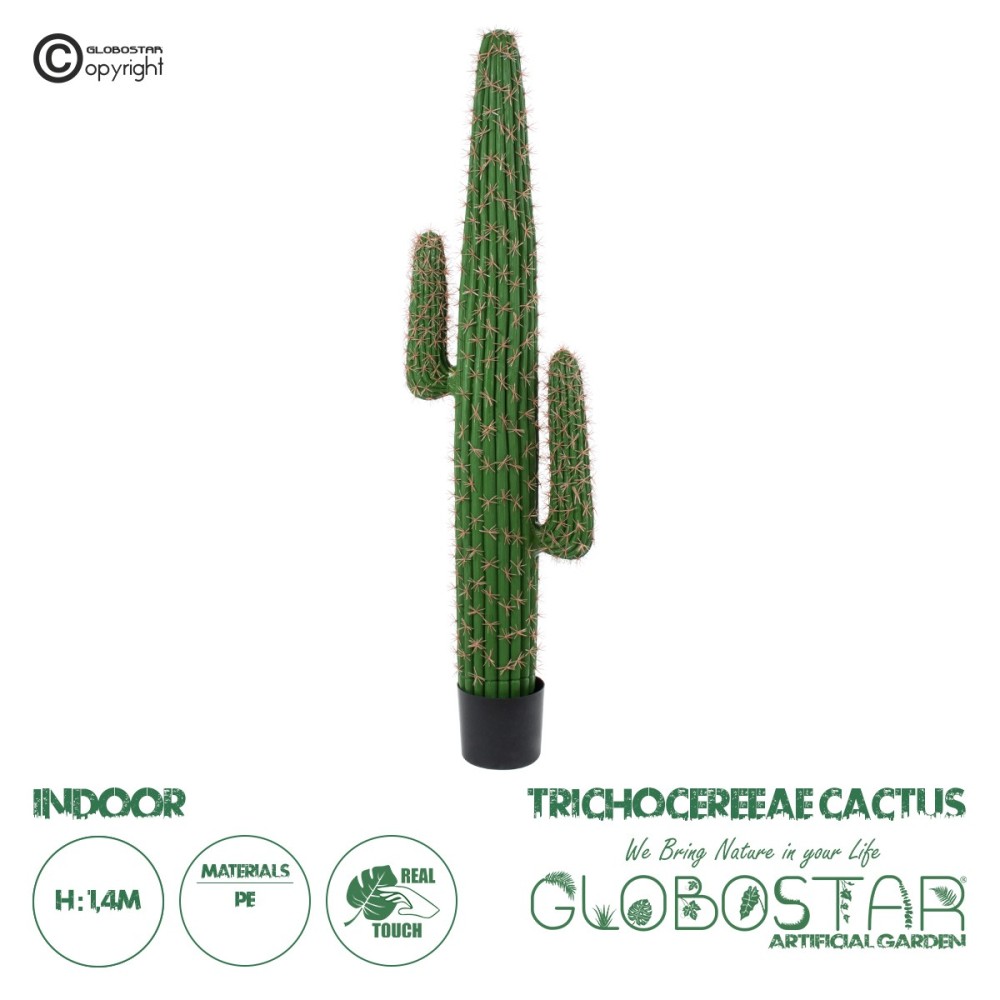GloboStar® Artificial Garden TRICHOCEREEAE CACTUS 20194 Τεχνητό Διακοσμητικό Φυτό Κλειστόκακτος Υ140cm