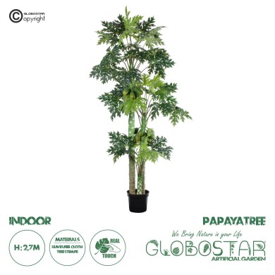 GloboStar® Artificial Garden PAPAYA TREE 20383 Τεχνητό Διακοσμητικό Φυτό  Παπάγια Υ270cm