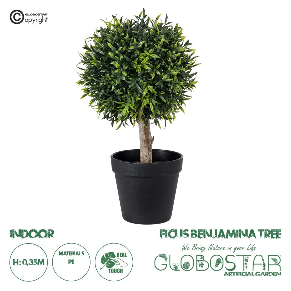 GloboStar® Artificial Garden FICUS BENJAMINA TREE 20397 Τεχνητό Διακοσμητικό Φυτό Φίκος Μπενζαμίνη Υ35cm