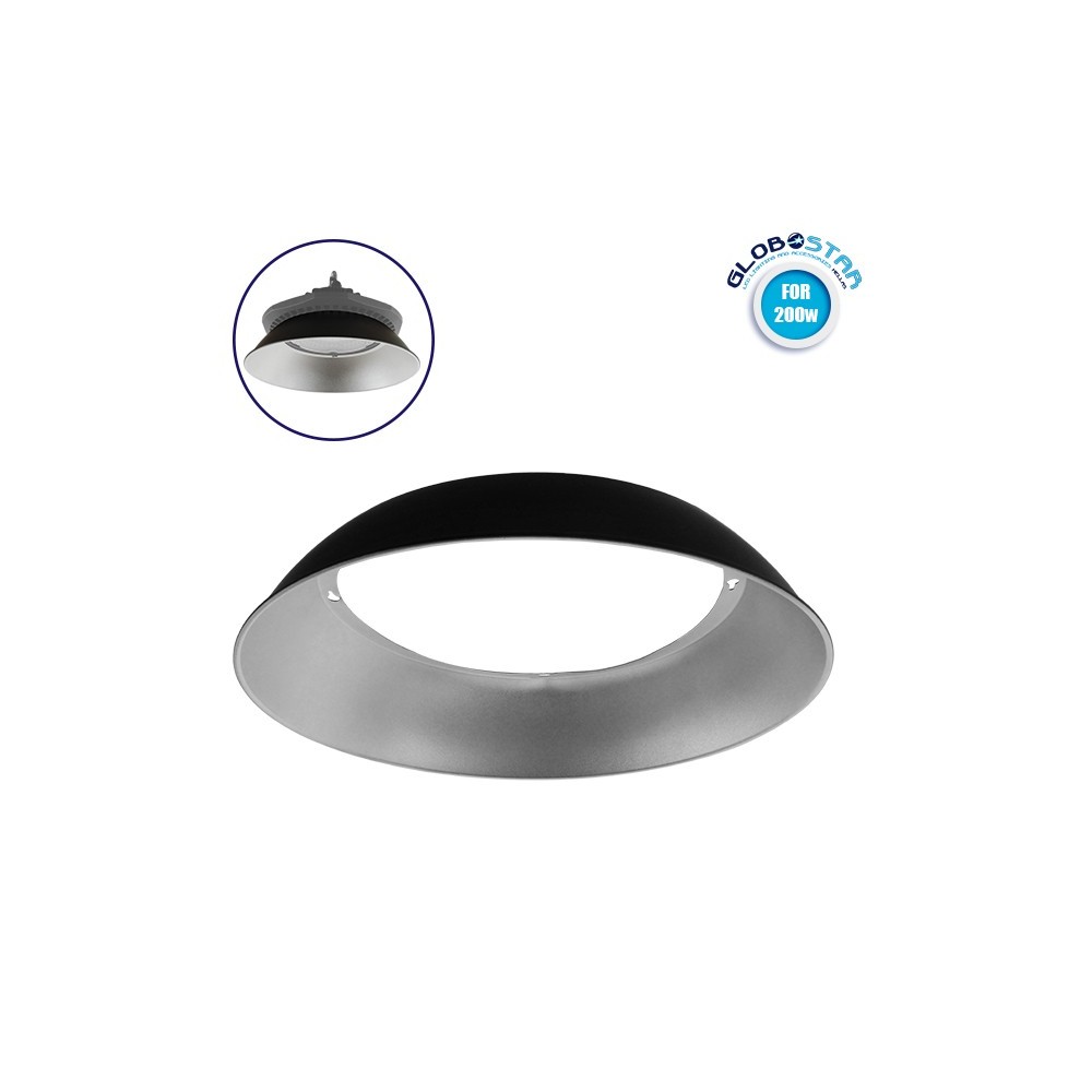 Κάτοπτρο Αλουμινίου Reflector Μετατροπής 50 Μοιρών για Επαγγελματική Καμπάνα UFO High Bay 200 Watt (78012) GloboStar 78015