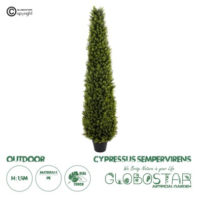 GloboStar® Artificial Garden CYPRESSUS SEMPERVIRENS 20395 Τεχνητό Διακοσμητικό Φυτό Μεσογειακό Κυπαρίσσι Υ150cm