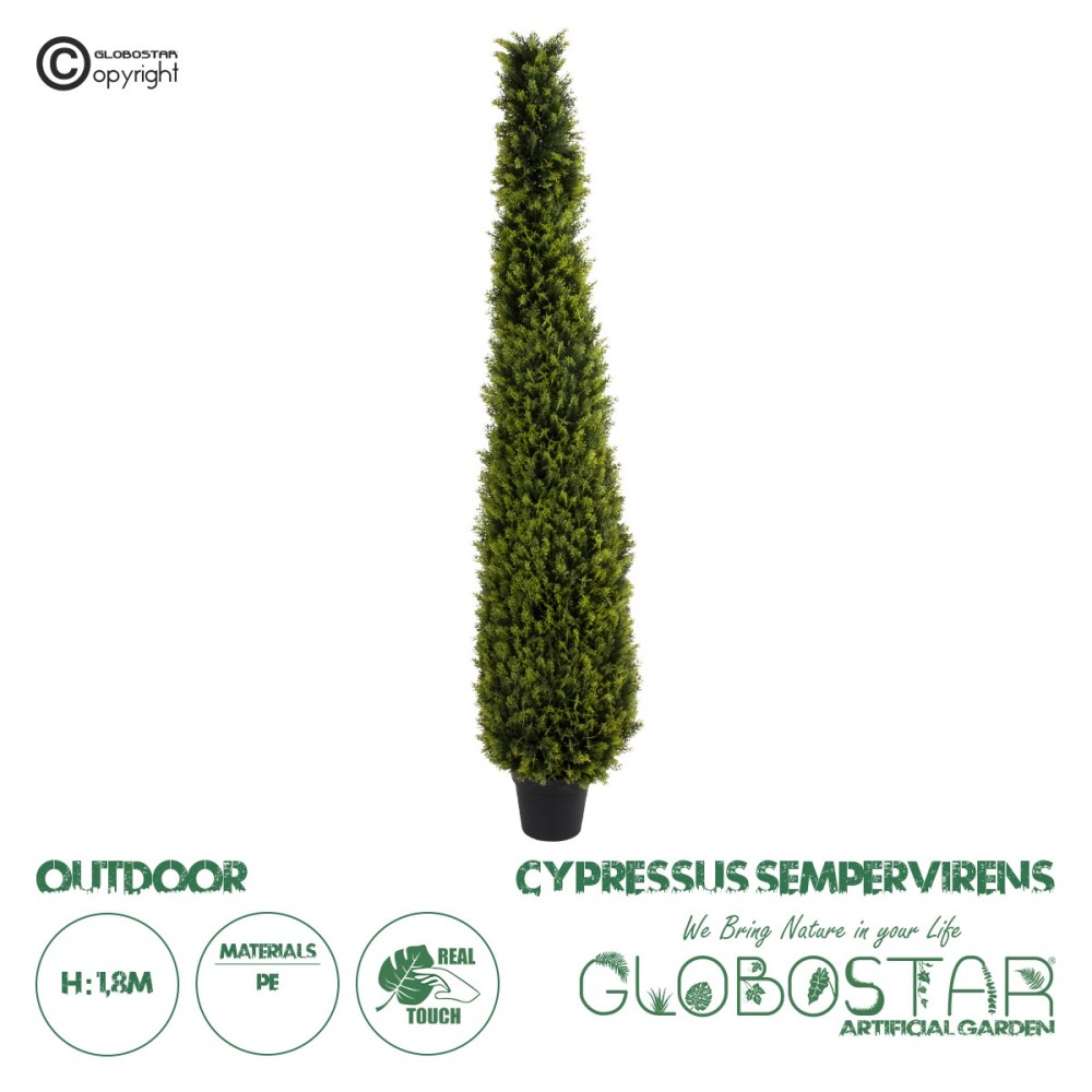 GloboStar® Artificial Garden CYPRESSUS SEMPERVIRENS 20396 Τεχνητό Διακοσμητικό Φυτό Μεσογειακό Κυπαρίσσι Υ180cm