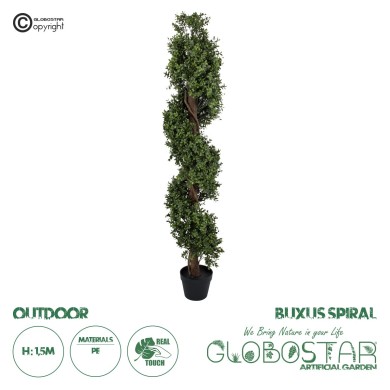 GloboStar® Artificial Garden BUXUS SPIRAL 20401 Τεχνητό Διακοσμητικό Φυτό Σπιράλ Πυξός Υ150cm