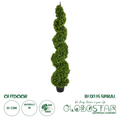 GloboStar® Artificial Garden BUXUS SPIRAL 20402 Τεχνητό Διακοσμητικό Φυτό Σπιράλ Πυξός Υ150cm