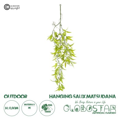 GloboStar® Artificial Garden SALIX MATSUDANA HANGING BRANCH 20411 Τεχνητό Διακοσμητικό Κρεμαστό Φυτό Ιτέα Υ80cm