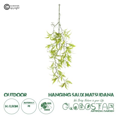 GloboStar® Artificial Garden SALIX MATSUDANA HANGING BRANCH 20414 Τεχνητό Διακοσμητικό Κρεμαστό Φυτό Ιτέα Υ80cm