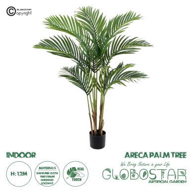 GloboStar® Artificial Garden ARECA PALM TREE 20418 - Τεχνητό Διακοσμητικό Φυτό Φοινικόδεντρο Αρέκα Υ120cm